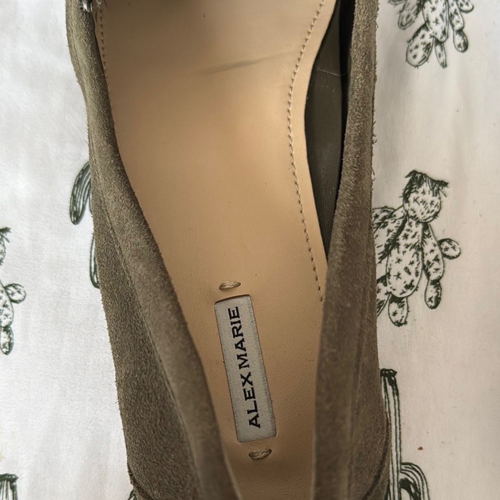 Alex Marie Green Suede Loafers with Bow Accents - Picture 5 of 5